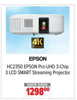 2001 Audio Video EPSON Pro-UHD 3-Chip 3 LCD SMART Streaming Projector offer