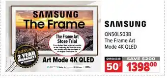 2001 Audio Video SAMSUNG The Frame Art Mode 4K QLED 50 offer