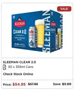 The Beer Store SLEEMAN CLEAR 2.0 offer