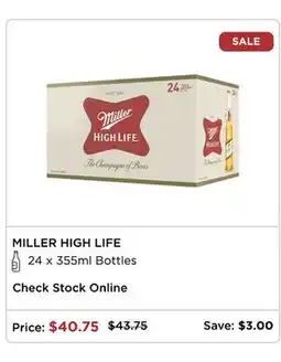 The Beer Store Miller High Life offer