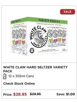 The Beer Store WHITE CLAW HARD SELTZER VARIETY PACK offer