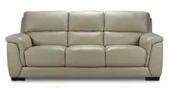 Leon's Avalon Leather Sofa - Oyster Grey Cream offer
