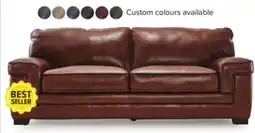 Leon's Stampede Leather Sofa - Chestnut offer