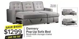 Leon's Dannery Pop-Up Sofa Bed - Light Grey offer