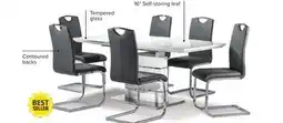 Leon's Danny 7-Piece Extendable Dining Set - White and Dark Grey offer