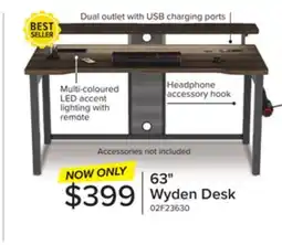 Leon's Wyden Desk - Rustic Brown offer