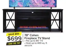 Leon's Cohen 78 Fireplace TV Stand - Grey offer