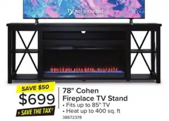 Leon's Cohen 78 Fireplace TV Stand - Grey offer