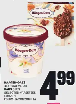 Loblaws HÄAGEN-DAZS, 414-450 ML OR BARS, 3/4'S offer
