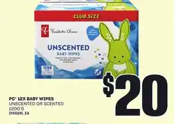 Loblaws PC 12X BABY WIPES, 1200' S offer
