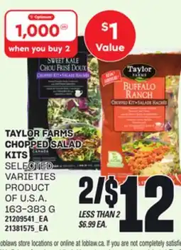 Loblaws TAYLOR FARMS CHOPPED SALAD KITS, 163-383 G offer