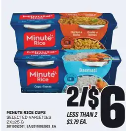 Loblaws MINUTE RICE CUPS, 2X125 G offer