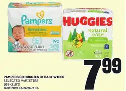 Loblaws PAMPERS OR HUGGIES 3X BABY WIPES, 168-216' S offer