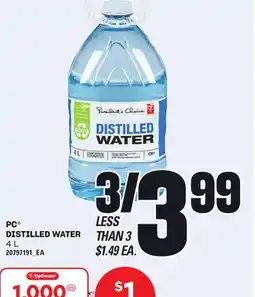 Loblaws PC DISTILLED WATER, 4 L offer