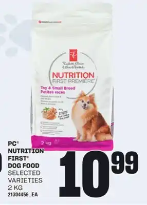 Loblaws PC NUTRITION FIRST DOG FOOD, 2KG offer
