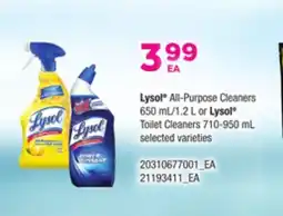 Loblaws LYSOL ALL-PURPOSE CLEANERS 650 ML/1.2 L OR LYSOL TOILET CLEANERS 710-950 ML offer