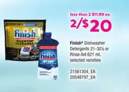 Loblaws FINISH DISHWASHER DETERGENTS, 21-30' S OR RINSE AID, 621 ML offer