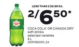 Loblaws COCA-COLA OR CANADA DRY SOFT DRINKS, 2 L offer
