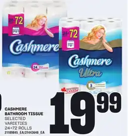 Loblaws CASHMERE BATHROOM TISSUE, 24=72 ROLLS offer