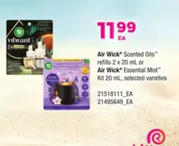 Loblaws AIR WICK SCENTED OILS REFILLS 2 X 20 ML OR AIR WICK ESSENTIAL MIST KIT 20 ML offer