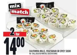 Metro CALIFORNIA ROLLS, VEGETARIAN OR SPICY SUSHI offer