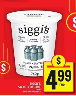 Food Basics SIGGI'S SKYR YOGURT offer