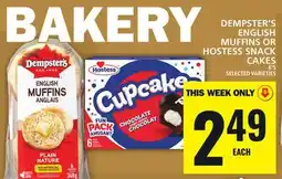 Food Basics DEMPSTER'S ENGLISH MUFFINS OR HOSTESS SNACK CAKES offer