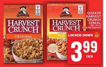 Food Basics QUAKER HARVEST CRUNCH CEREAL offer