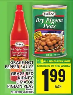 Food Basics GRACE HOT PEPPER SAUCE OR GRACE RED KIDNEY, LIMA OR PIGEON PEAS offer