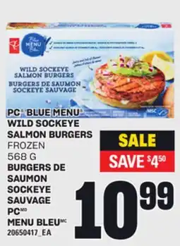 Independent Grocer PC BLUE MENU WILD SOCKEYE SALMON BURGERS, 568 G offer