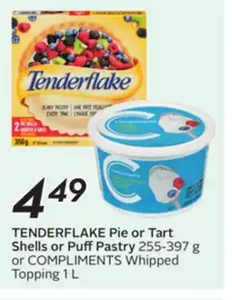Sobeys TENDERFLAKE Pie or Tart Shells or Puff Pastry offer