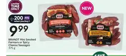 Sobeys BRANDT Mini Smoked Farmers or Spicy Cheese Sausages offer