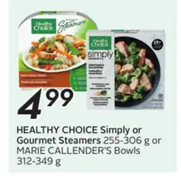 Sobeys HEALTHY CHOICE Simply or Gourmet Steamers offer