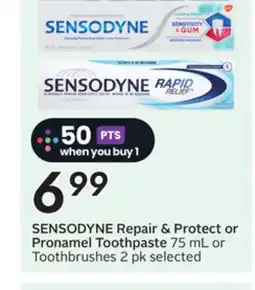 Sobeys SENSODYNE Repair & Protect or Pronamel Toothpaste offer
