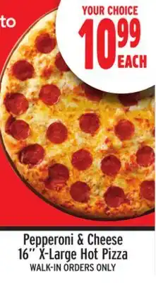 Metro PEPPERONI & CHEESE 16 X-LARGE HOT PIZZA offer