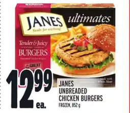 Metro JANES UNBREADED CHICKEN BURGERS offer