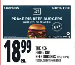 Metro THE KEG PRIME RIB BEEF BURGERS offer