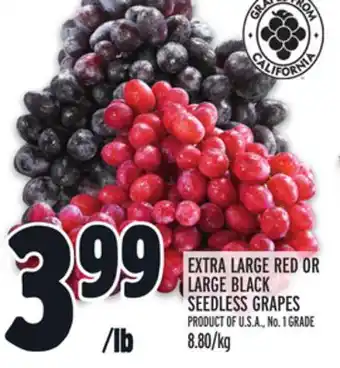 Metro EXTRA LARGE RED OR LARGE BLACK SEEDLESS GRAPES offer