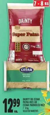 Metro DAINTY OR CEDAR PATNA RICE OR CEDAR PARBOILED RICE offer