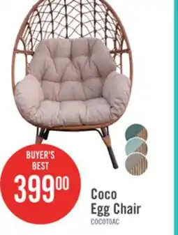 The Brick Coco Egg Outdoor Patio Chair - Hand-Woven Resin Wicker, UV & Weather Resistant - Beige offer