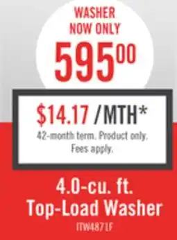 The Brick Inglis 4.0 Cu. Ft. Top-Load Washer ITW4871FW offer