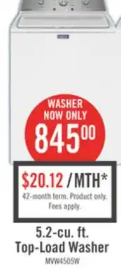 The Brick Maytag 5.2 Cu. Ft. Top-Load Washer - White - MVW4505MW offer
