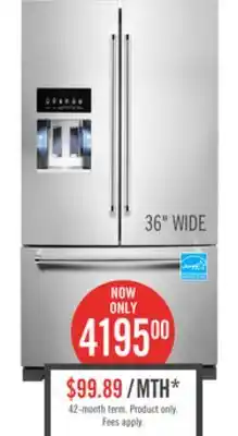 The Brick KitchenAid 36 26.8 Cu. Ft. French-Door Refrigerator - Stainless Steel with PrintShield Finish - KRFF577KPS offer
