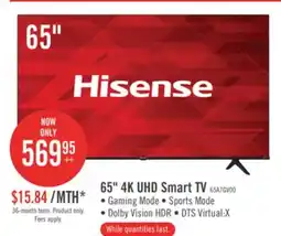 The Brick Hisense 65 A7GV Series 4K UHD VIDAA TV - 65A7GV offer