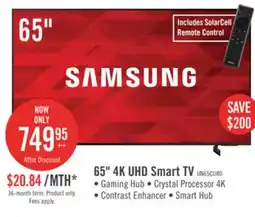 The Brick Samsung 65 CU8000 Crystal UHD 4K Smart TV offer