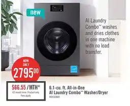 The Brick Samsung Bespoke 6.1 Cu. Ft. All-in-One AI Laundry Combo Washer/Dryer - WD53DBA900HZA1 offer