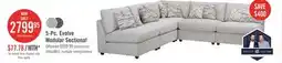 The Brick Evolve Linen-Look Fabric 5-Piece Modular Sectional with 4 Armless Chairs - Grey offer