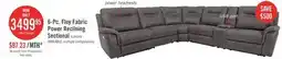 The Brick Floy 6-Piece Faux Suede Power Reclining Sectional with Power Headrest and Console - Grey offer