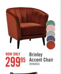 The Brick Brinley 29 Orange Velvet Fabric Accent Chair with Wood Legs offer