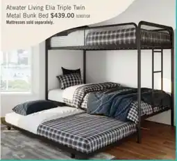 The Brick Atwater Living Elia Triple Twin Metal Bunk Bed - Black offer